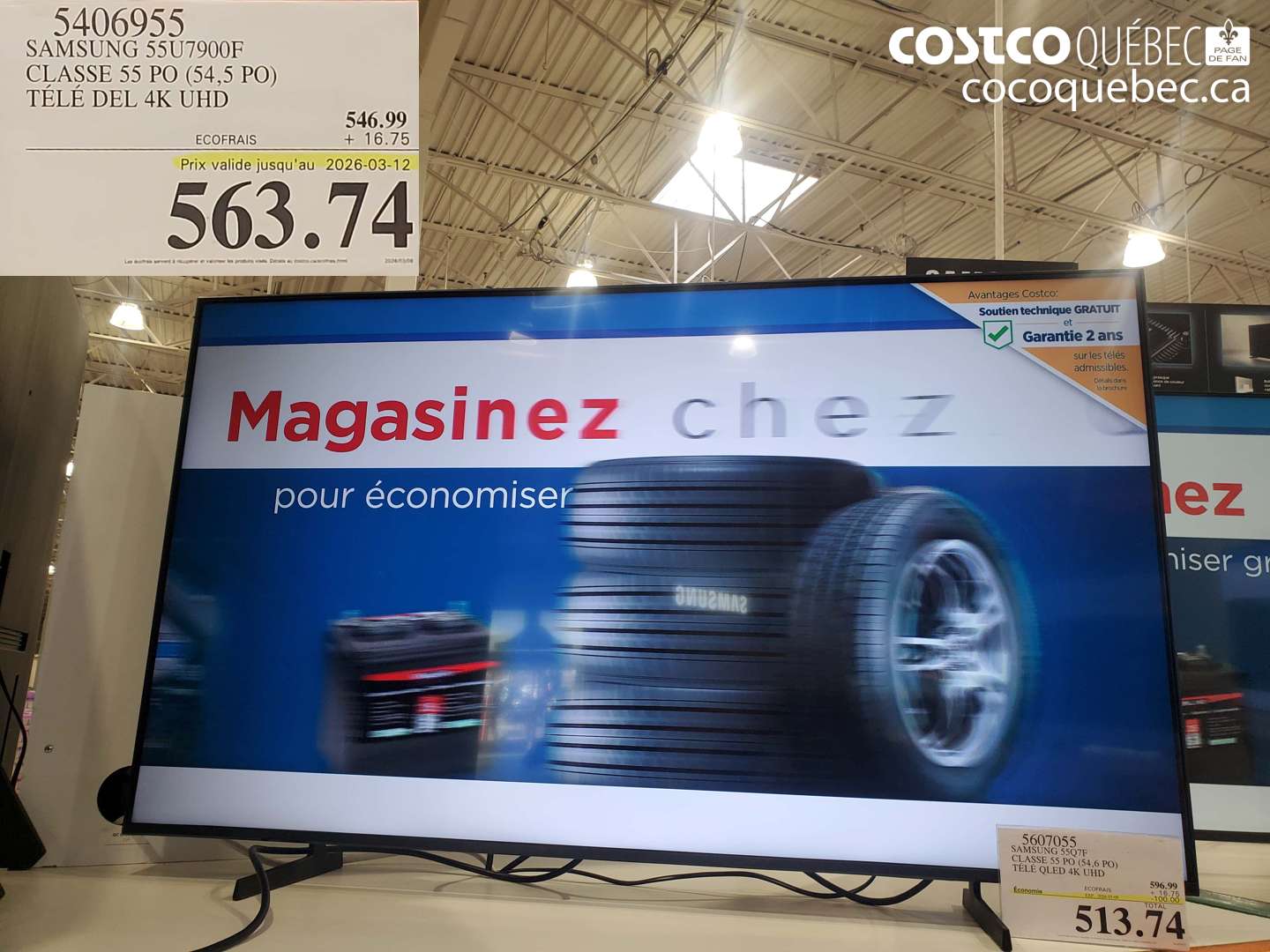 5406955 SAMSUNG 55U7900F CLASSE 55 PO (54,5 PO) TELE DEL 4K UHD (EXPIRES ON 2026-03-12) $563.74