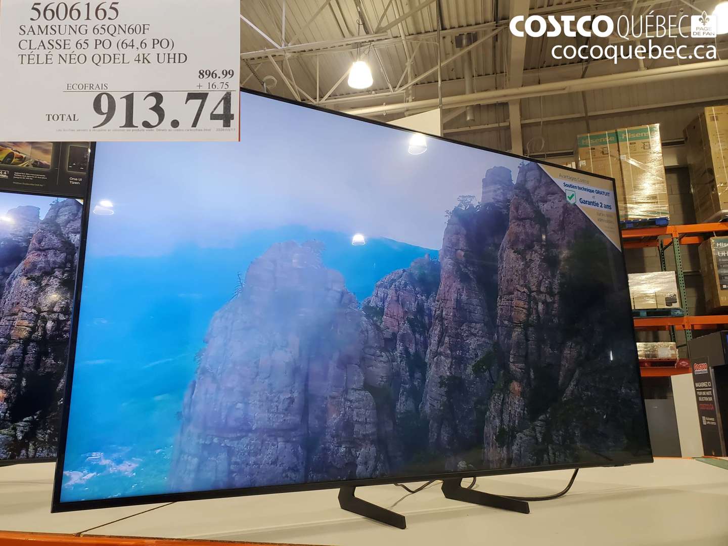 560615 SAMSUNG 65Q60F CLASS 65 PO (64,6 PO) TELE NEO QLED 4K UHD $913.74