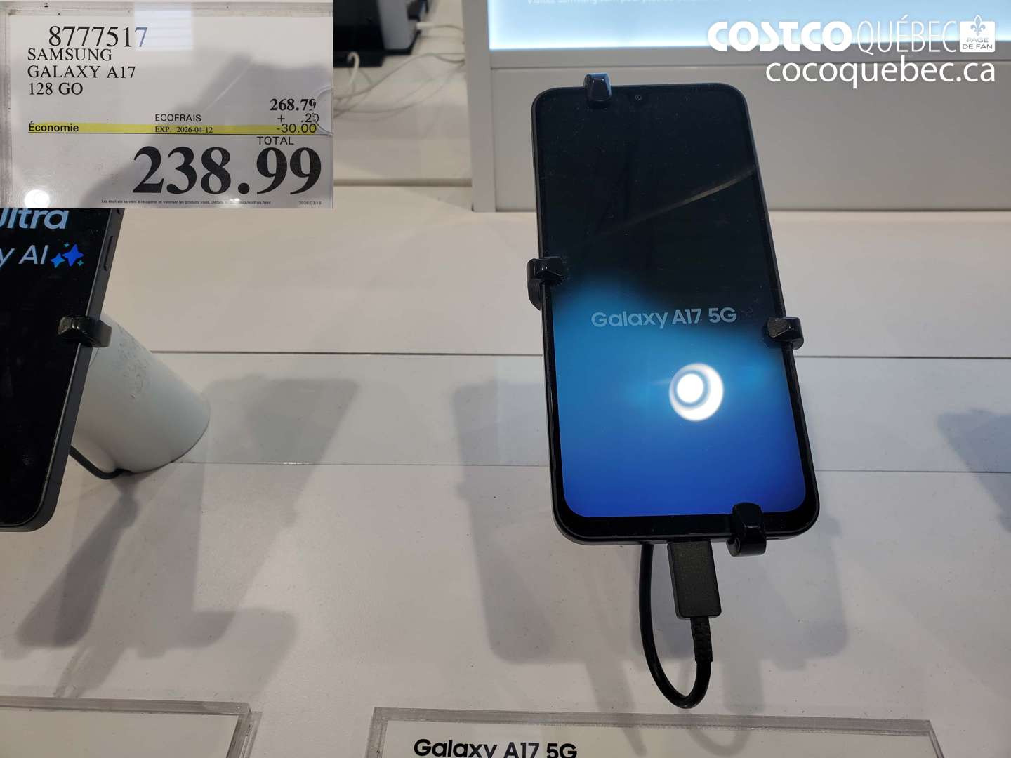 8777517 SAMSUNG GALAXY A17 128 GO ($30.00 INSTANT SAVINGS EXPIRES ON 2026-04-12) $238.99