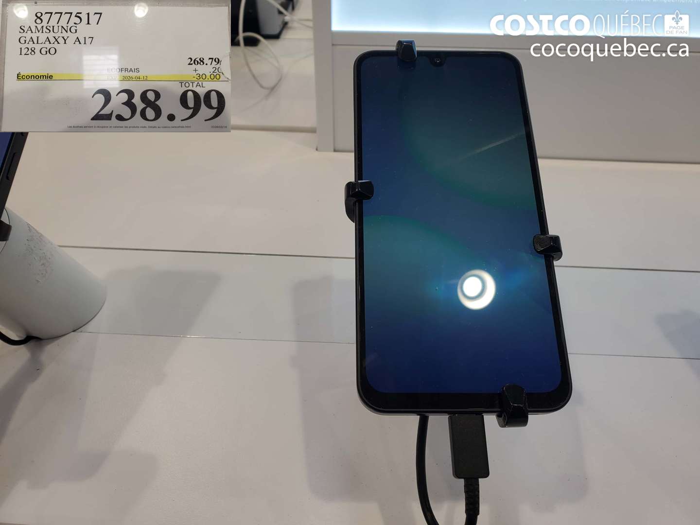 8777517 SAMSUNG GALAXY A17 128 GO ($30.00 INSTANT SAVINGS EXPIRES ON 2026-04-12) $238.99