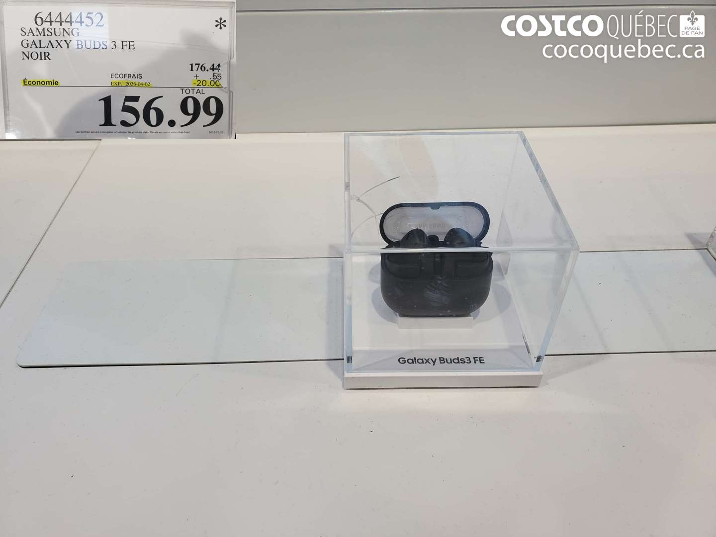 6444452 SAMSUNG GALAXY BUDS 3 FE NOIR ($20.00 INSTANT SAVINGS EXPIRES ON 2026-04-02) $156.99