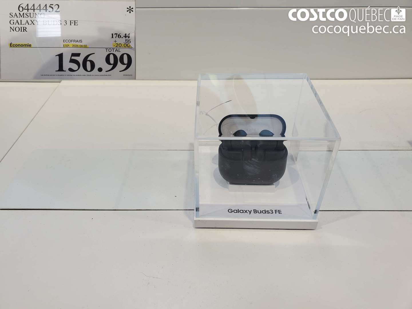 6444452 SAMSUNG GALAXY BUDS 3 FE NOIR ($20.00 INSTANT SAVINGS EXPIRES ON 2026-04-02) $156.99