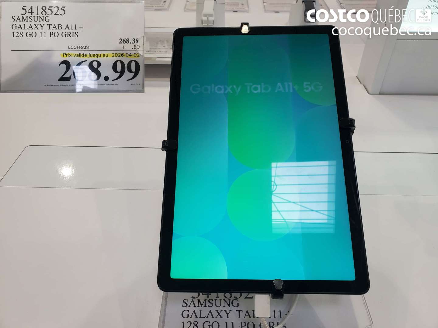 5418525 SAMSUNG GALAXY TAB A11+ 128 GO 11 PO GRIS (EXPIRES ON 2026-04-02) $268.99