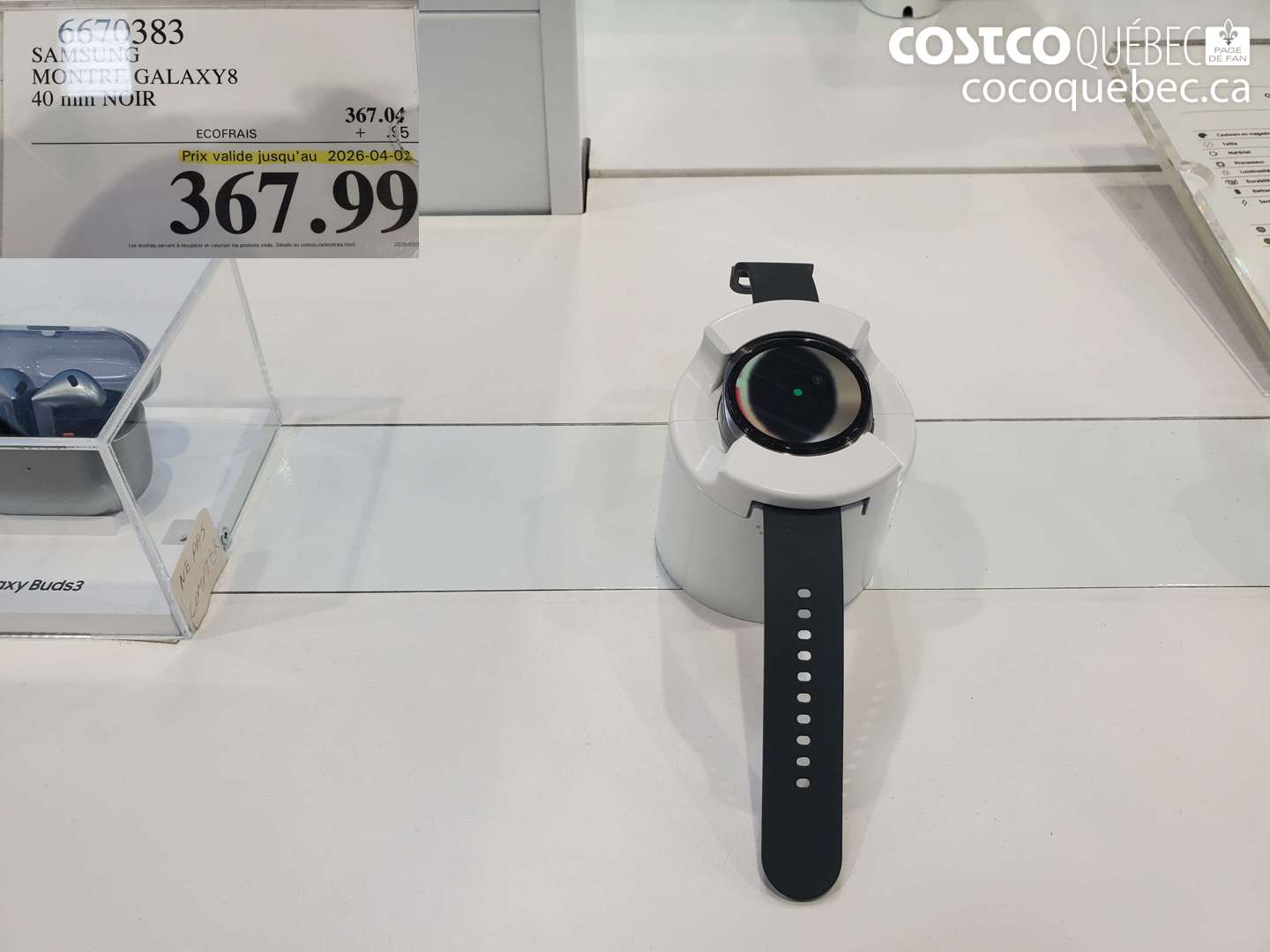 6670383 SAMSUNG MONTRE GALAXY8 40 MM NOIR (EXPIRES ON 2026-04-02) $367.99