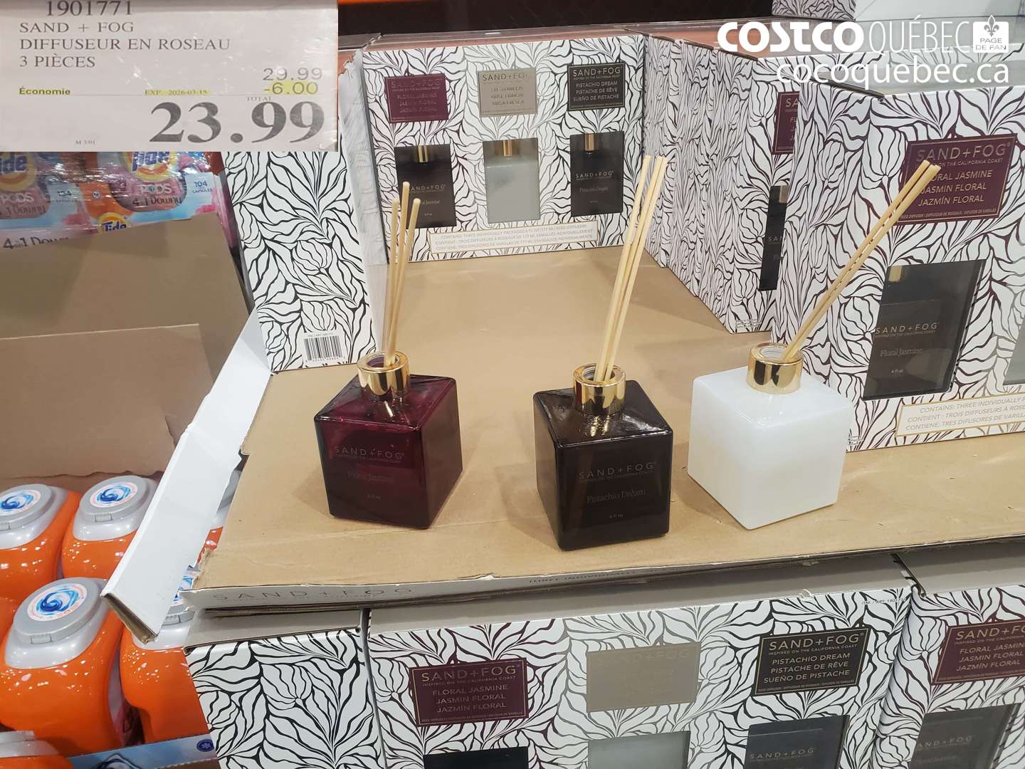 1901771 SAND + FOG DIFFUSEUR EN ROSEAU 3 PIECES ($6.00 INSTANT SAVINGS EXPIRES ON 2026-03-15) $23.99