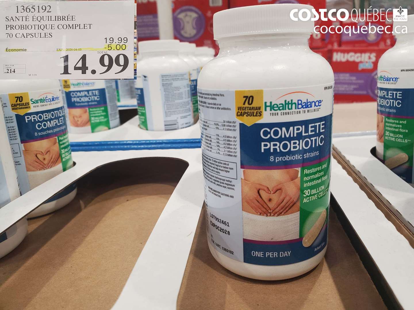 1365192 SANTE EQUILIBREE PROBIOTIQUE COMPLET 70 CAPSULES ($5.00 INSTANT SAVINGS EXPIRES ON 2026-04-05) $14.99