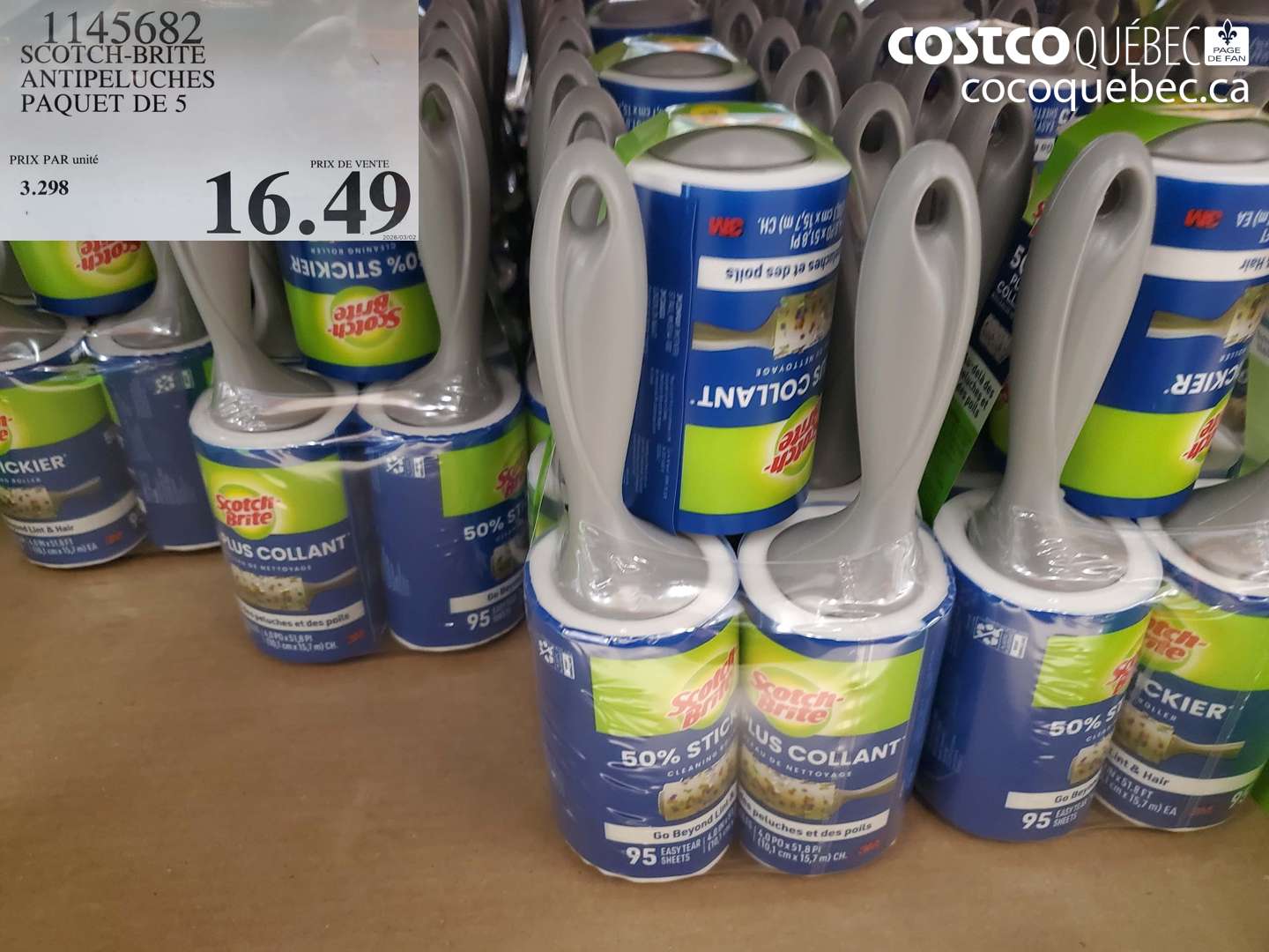 1145682 SCOTCH-BRITE ANTIPELUCHES PAQUET DE 5 $16.49