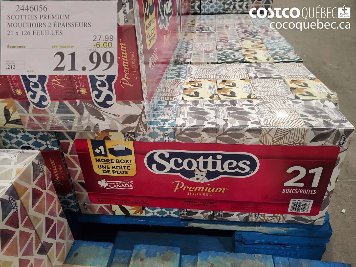 2446056 SCOTTIES PREMIUM MOUCHOIRS 2 ÉPAISSEURS ($6.00 INSTANT SAVINGS EXPIRES ON 2026-03-29) $21.99