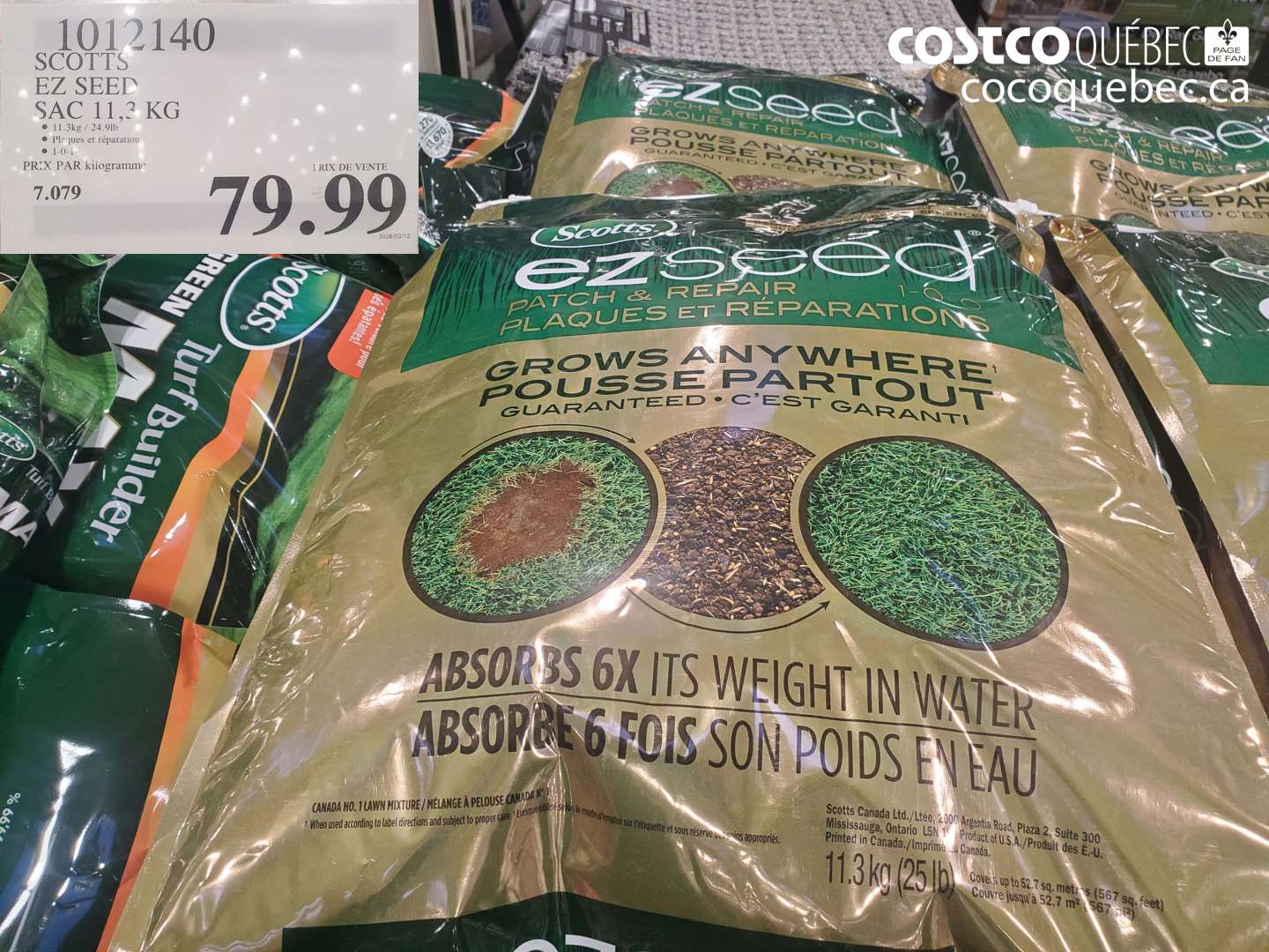 1012140 SCOTTS EZ SEED SAC 11,3 KG $79.99