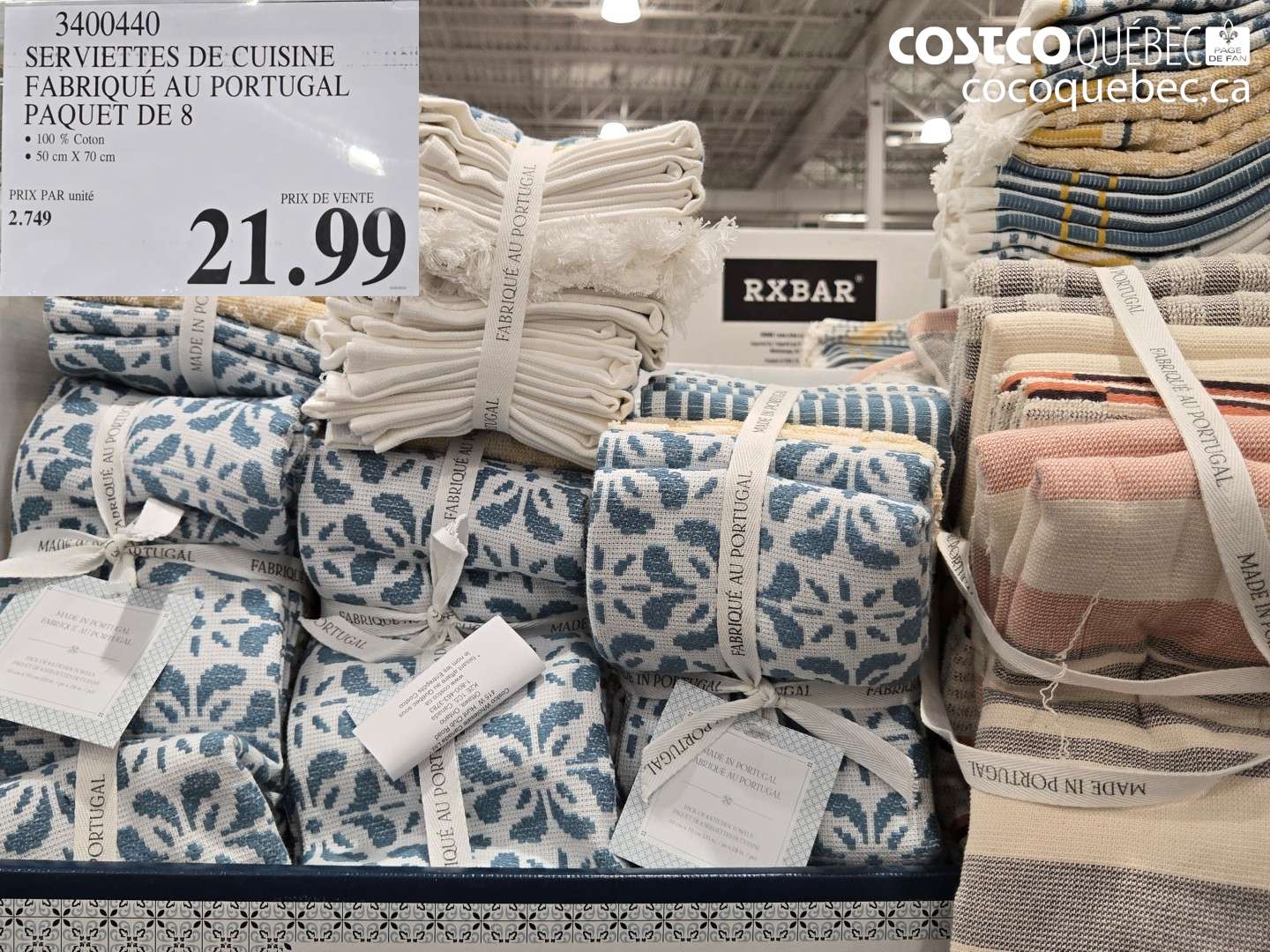 3400440 SERVIETTES DE CUISINE FABRIQUÉ AU PORTUGAL PAQUET DE 8 $21.99