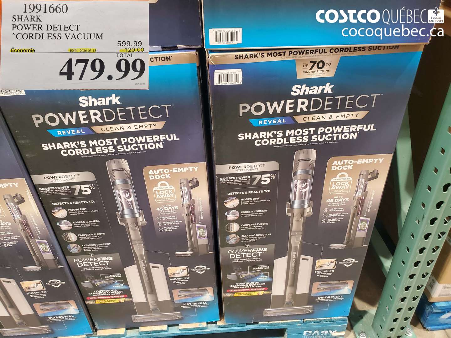 1991660 SHARK POWER DETECT CORDLESS VACUUM ($120.00 INSTANT SAVINGS EXPIRES ON 2026-03-15) $479.99