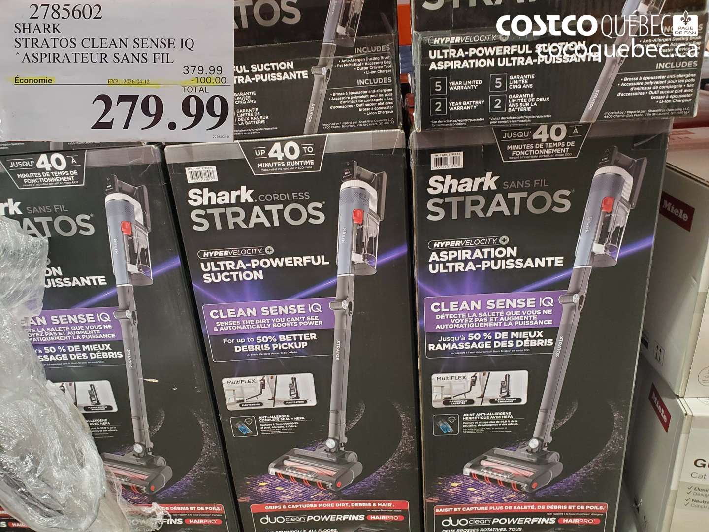 2785602 SHARK STRATOS CLEAN SENSE IQ ASPIRATEUR SANS FIL ($100.00 INSTANT SAVINGS EXPIRES ON 2026-04-12) $279.99