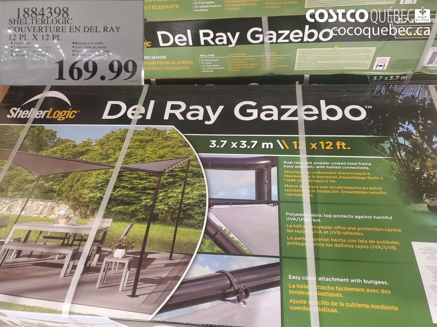 1884398 SHELTERLOGIC COUVERTURE EN DEL RAY 12 PI. X 12 PI. $169.99