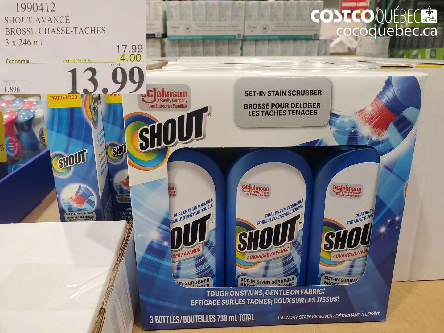 1990412 SHOUT AVANCÉ BROSSE CHASSE-TACHES ($4.00 INSTANT SAVINGS EXPIRES ON 2026-03-29) $13.99