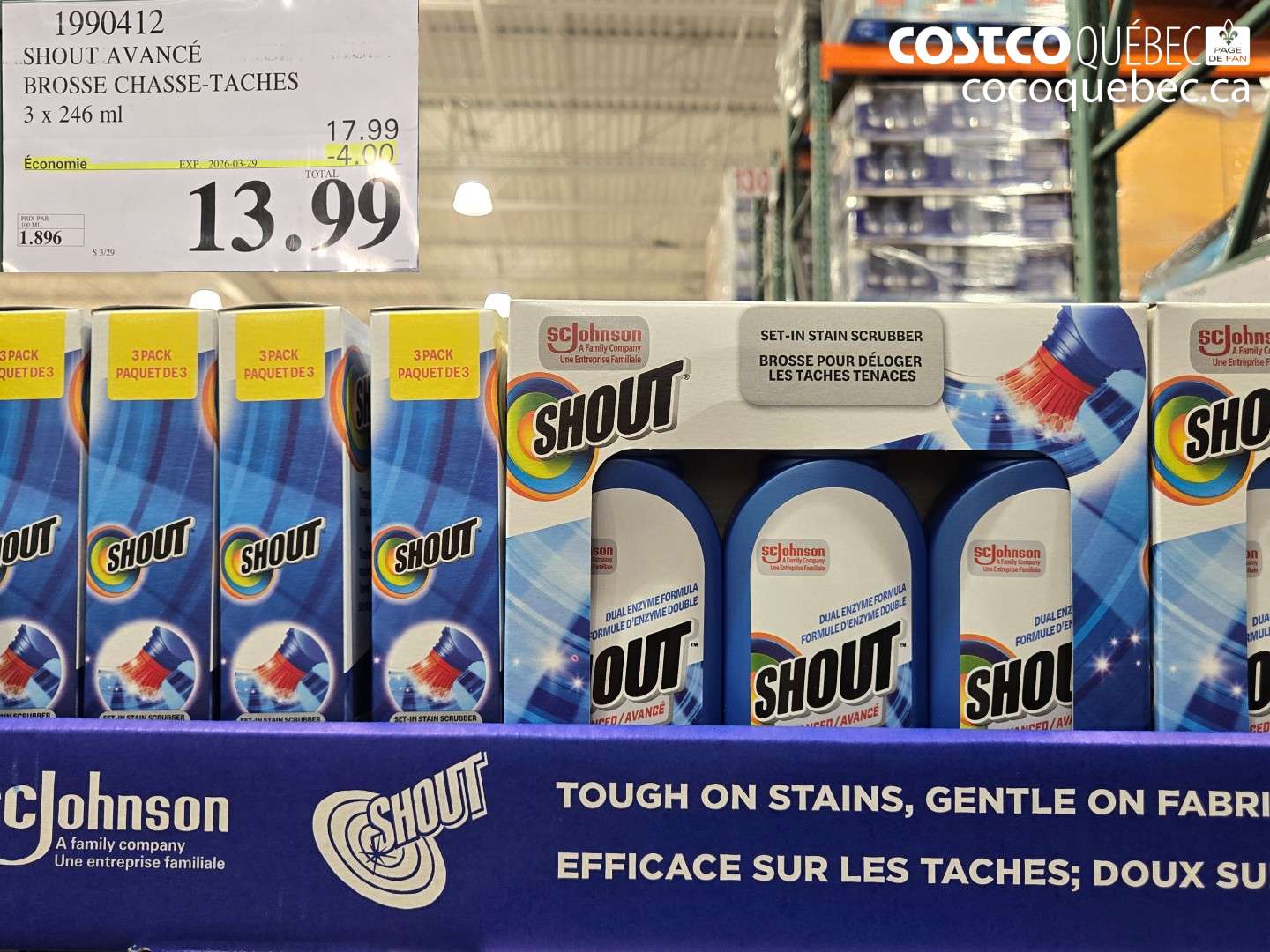 19904112 SHOUT AVANCÉ BROSSE CHASSE-TACHES 3 X 246 ML ($4.00 INSTANT SAVINGS EXPIRES ON 2026-03-29) $13.99