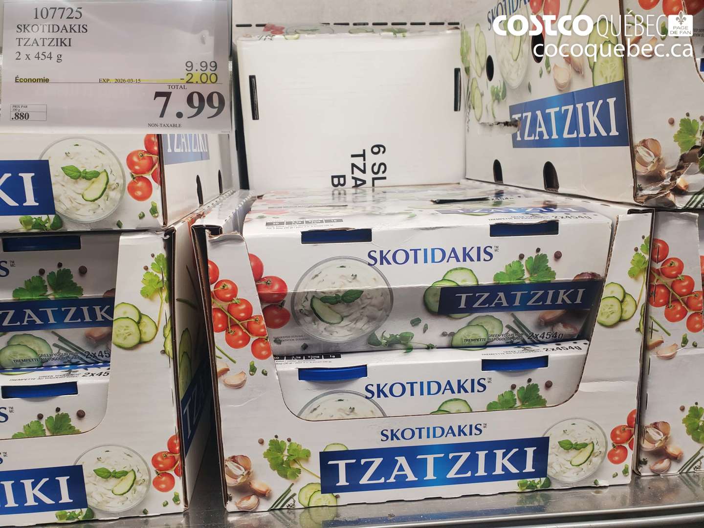 107725 SKOTIDAKIS TZATZIKI 2 x 454 G ($2.00 INSTANT SAVINGS EXPIRES ON 2026-03-15) $7.99
