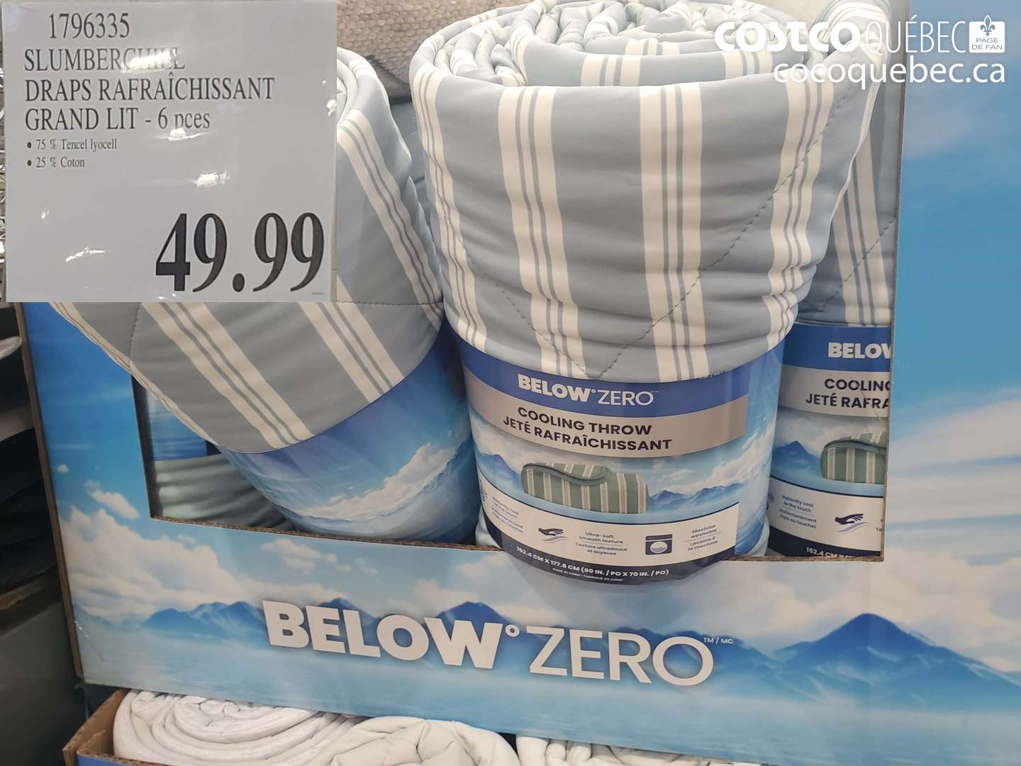 1796335 SLUMBERCHIC DRAPS RAFRAICHISSANT GRAND LIT - 6 PCES $49.99