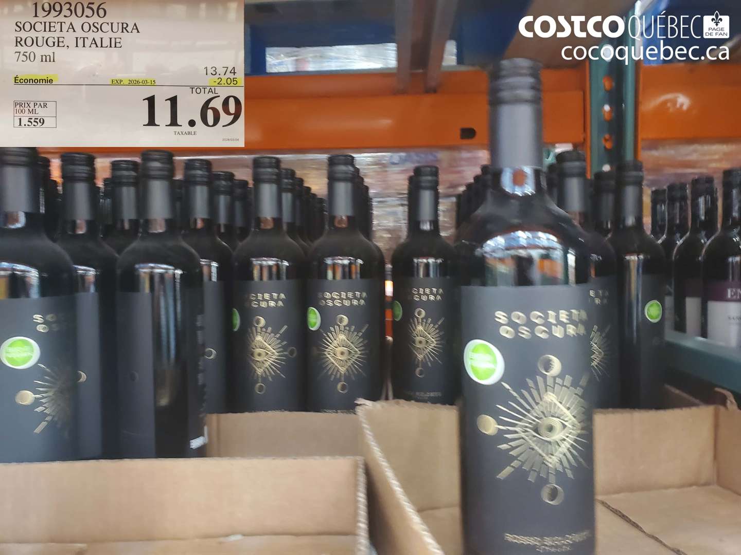 1993056 SOCIETA OSCURA ROUGE, ITALIE 750 ML ($2.05 INSTANT SAVINGS EXPIRES ON 2026-03-15) $11.69