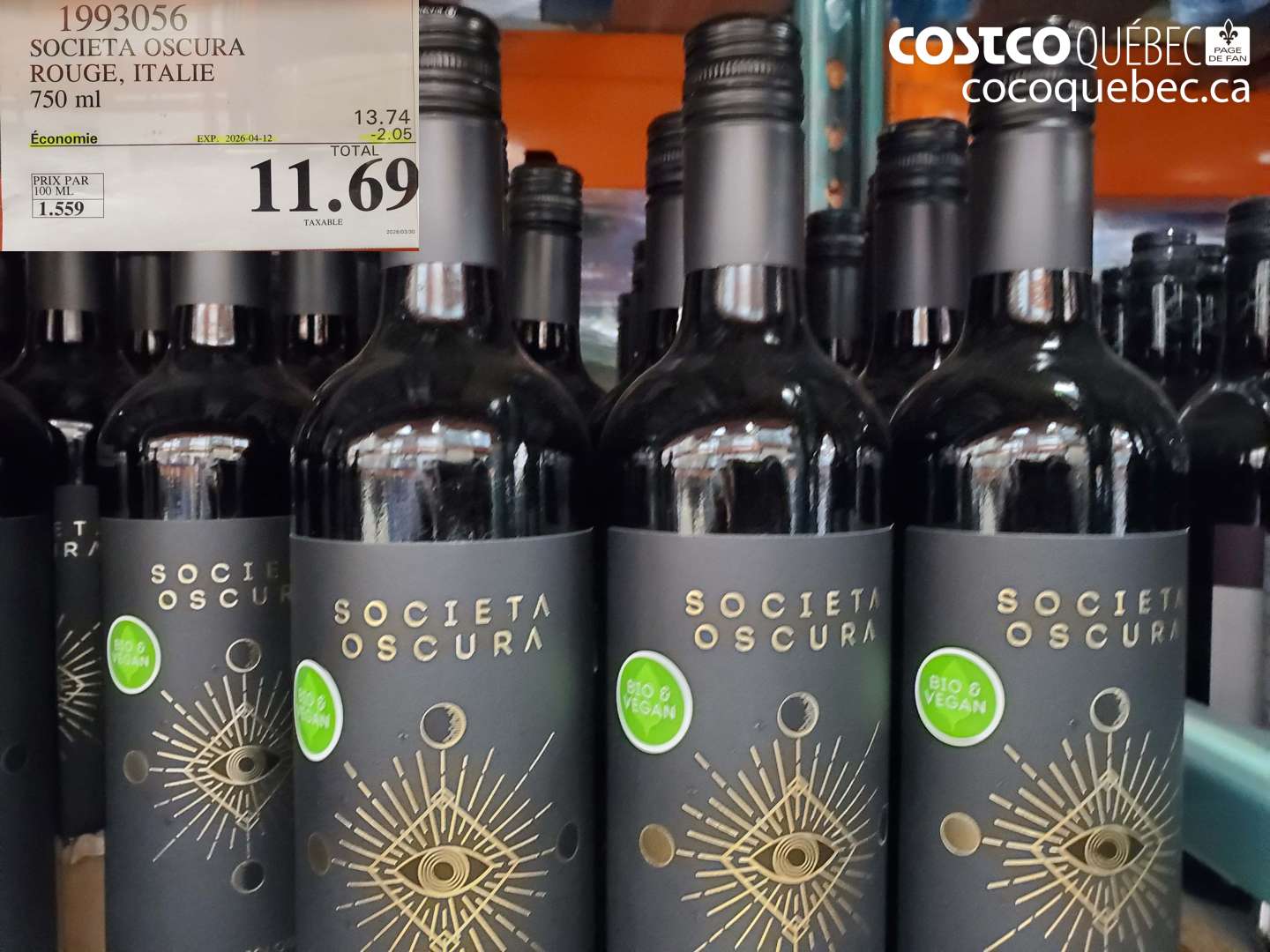 1993056 SOCIETA OSCURA ROUGE, ITALIE 750 ML ($2.05 INSTANT SAVINGS EXPIRES ON 2026-04-12) $11.69