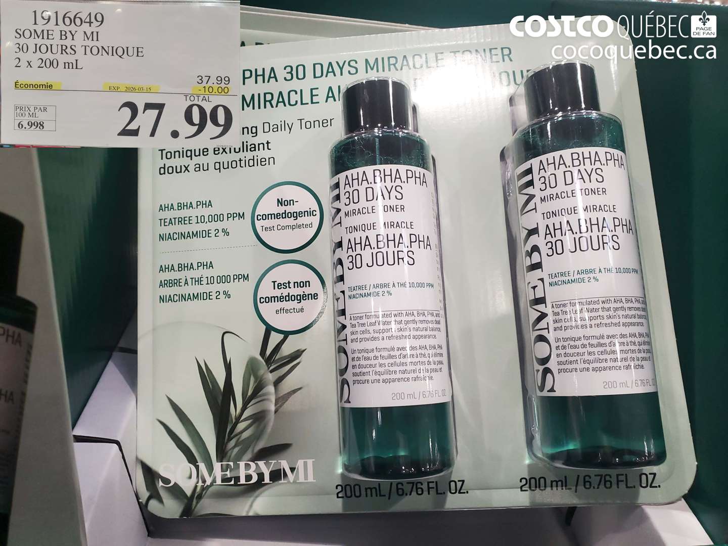 1916649 SOME BY MI 30 JOURS TONIQUE 2 X 200 ML ($10.00 INSTANT SAVINGS EXPIRES ON 2026-03-15) $27.99