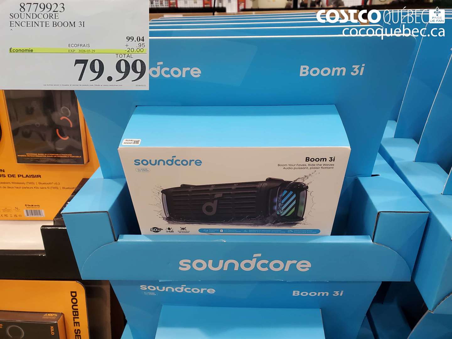 8779923 SOUNDCORE ENCEINTE BOOM 3I ($20.00 INSTANT SAVINGS EXPIRES ON 2026-03-29) $79.99