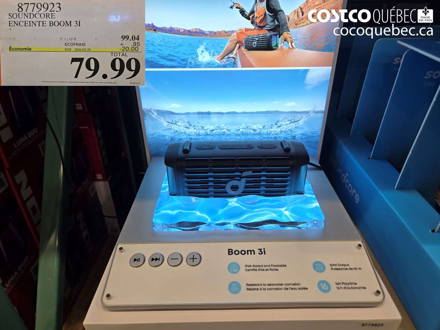 8779923 SOUNDCORE ENCEINTE BOOM 3I ($20.00 INSTANT SAVINGS EXPIRES ON 2026-03-29) $79.99