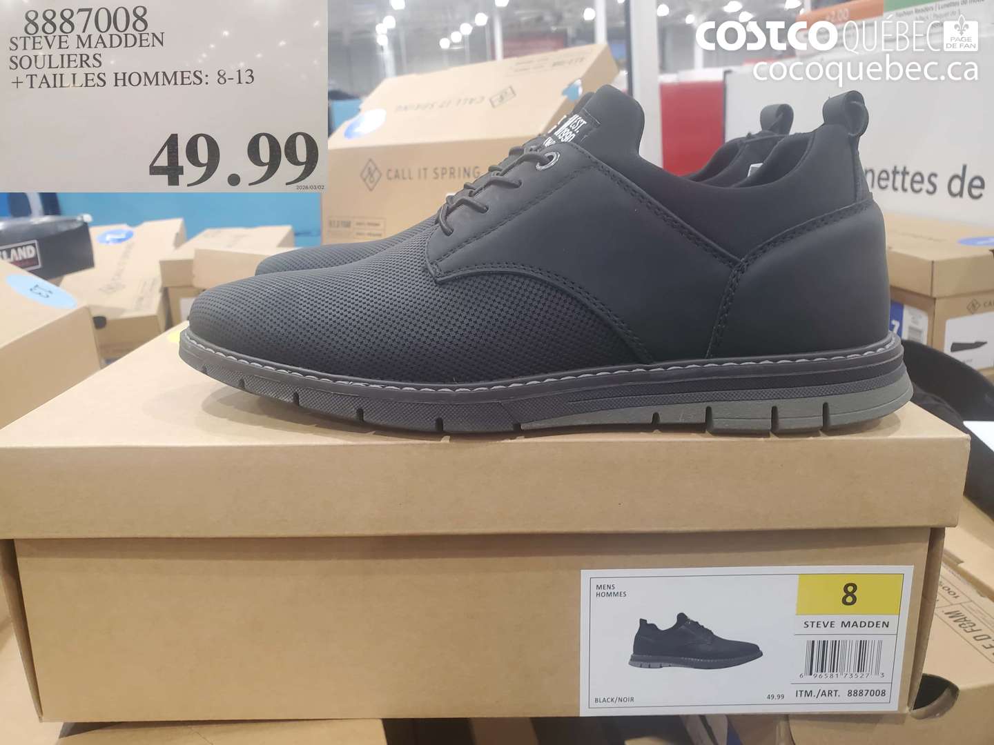 8887008 STEVE MADDEN SOULIERS TAILLES HOMMES: 8-13 $49.99