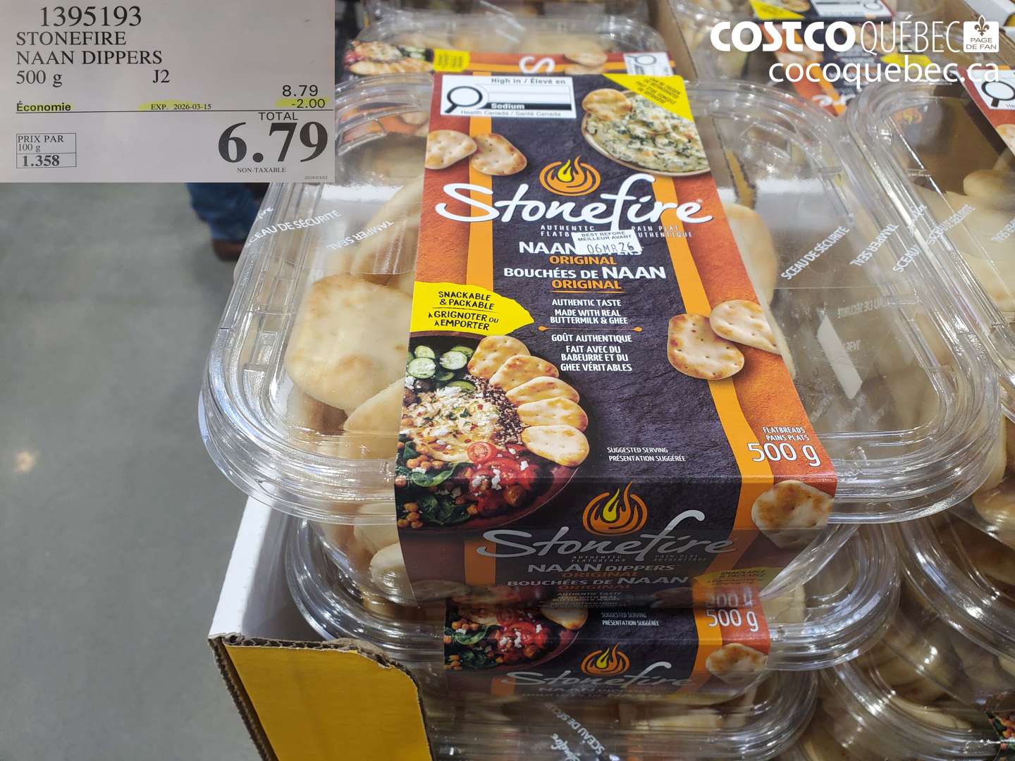 1395193 STONEFIRE NAAN DIPPERS 500 G ($2.00 INSTANT SAVINGS EXPIRES ON 2026-03-15) $6.79