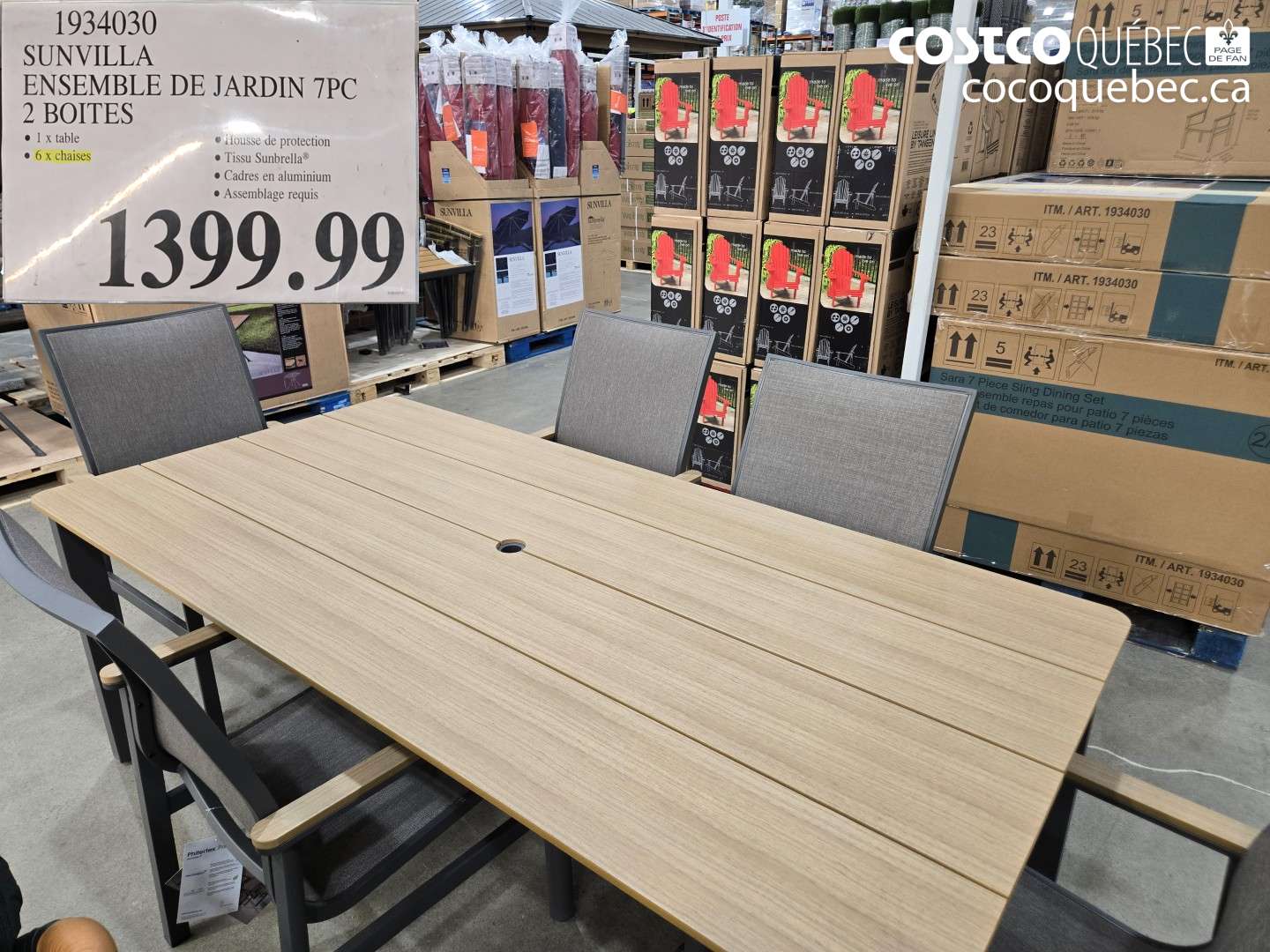 1934030 SUNVILLA ENSEMBLE DE JARDIN 7PC 2 BOITES $1399.99