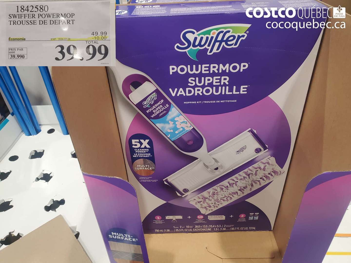 1842580 SWIFFER POWERMOP TROUSSE DE DEPART ($10.00 INSTANT SAVINGS EXPIRES ON 2026-03-08) $39.99