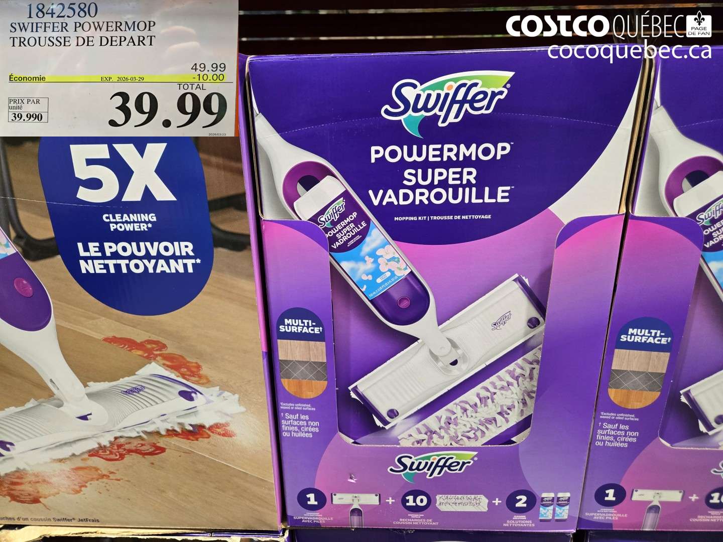 18427580 SWIFFER POWERMOP TROUSSE DE DEPART ($10.00 INSTANT SAVINGS EXPIRES ON 2026-03-29) $39.99