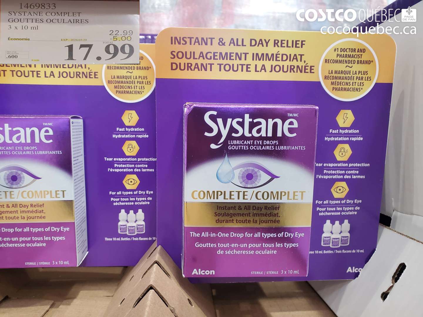 1469833 SYSTANE COMPLET GOUTTES OCULAIRES ($5.00 INSTANT SAVINGS EXPIRES ON 2026-03-29) $17.99