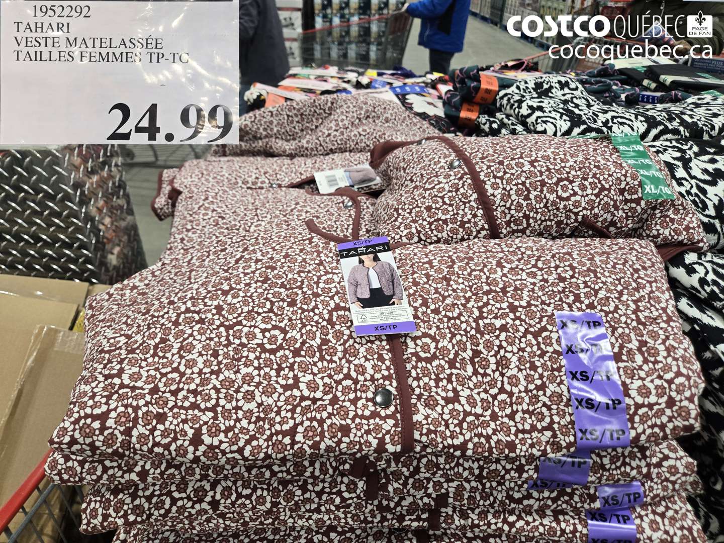 1952292 TAHARI VESTE MATELASSÉE TAILLES FEMMES TP-TG $24.99