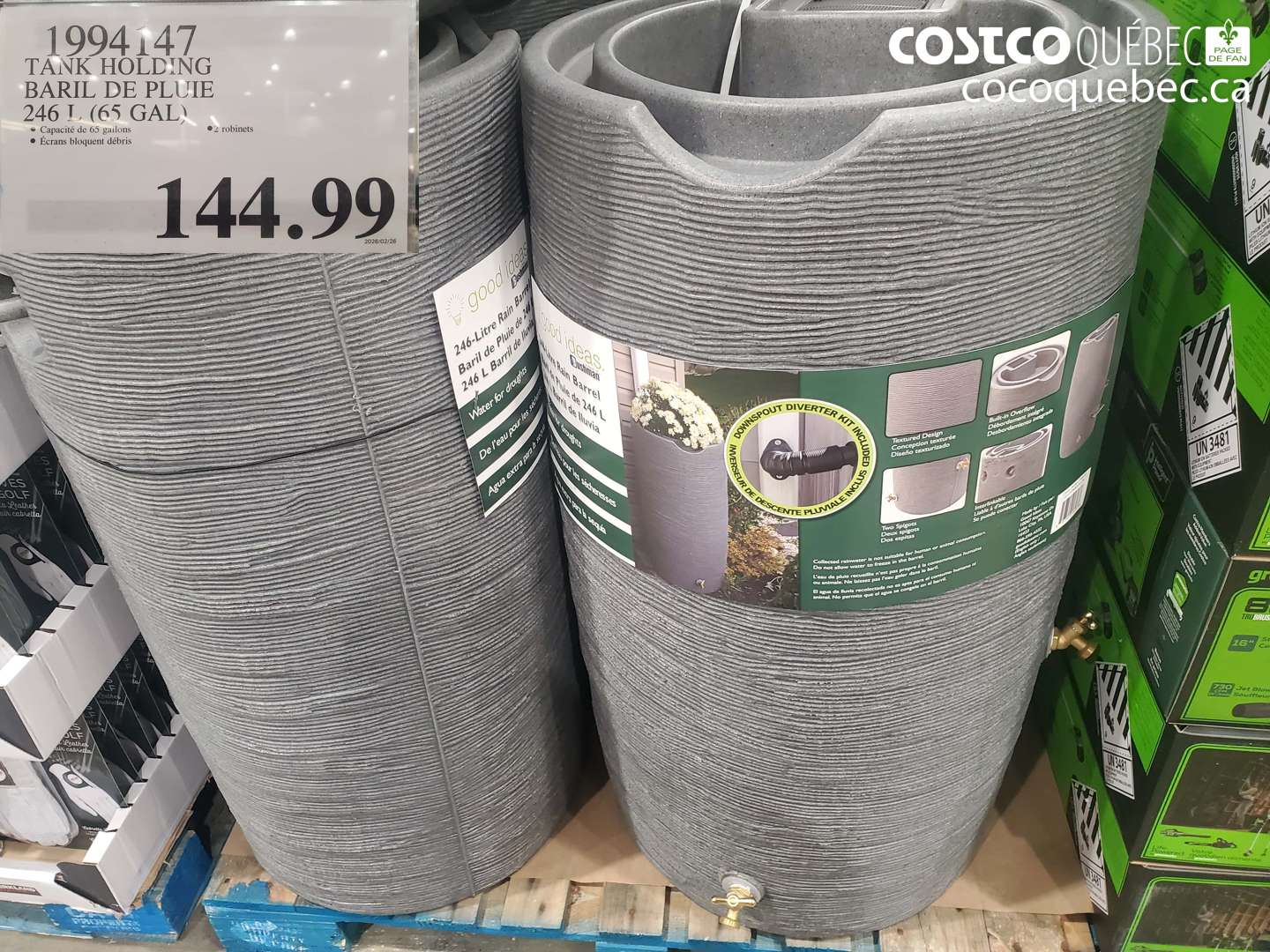 1994147 TANK HOLDING BARIL DE PLUIE 246 L (65 GAL) $144.99