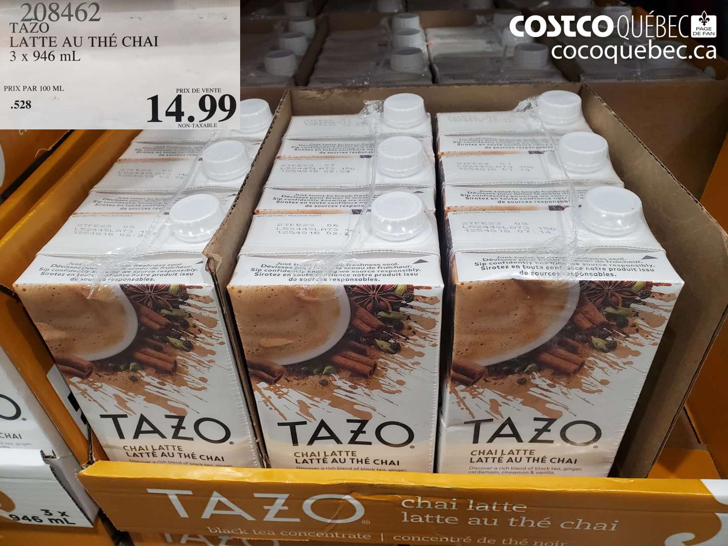 208462 TAZO LATTE AU THE CHAI $14.99