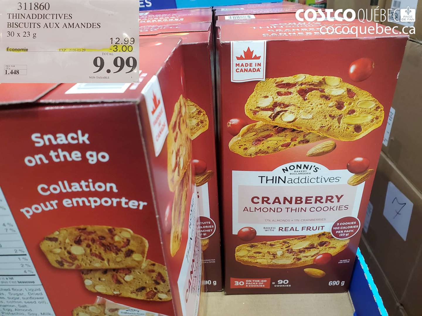 311860 THINADDICTIVES BISCUITS AUX AMANDES ($3.00 INSTANT SAVINGS EXPIRES ON 2026-03-29) $9.99