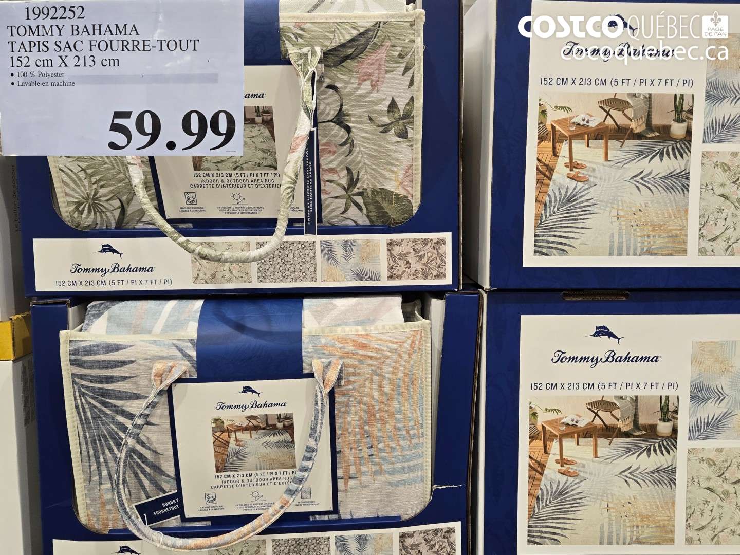 1992252 TOMMY BAHAMA TAPIS SAC FOURRE-TOUT 152 CM X 213 CM $59.99