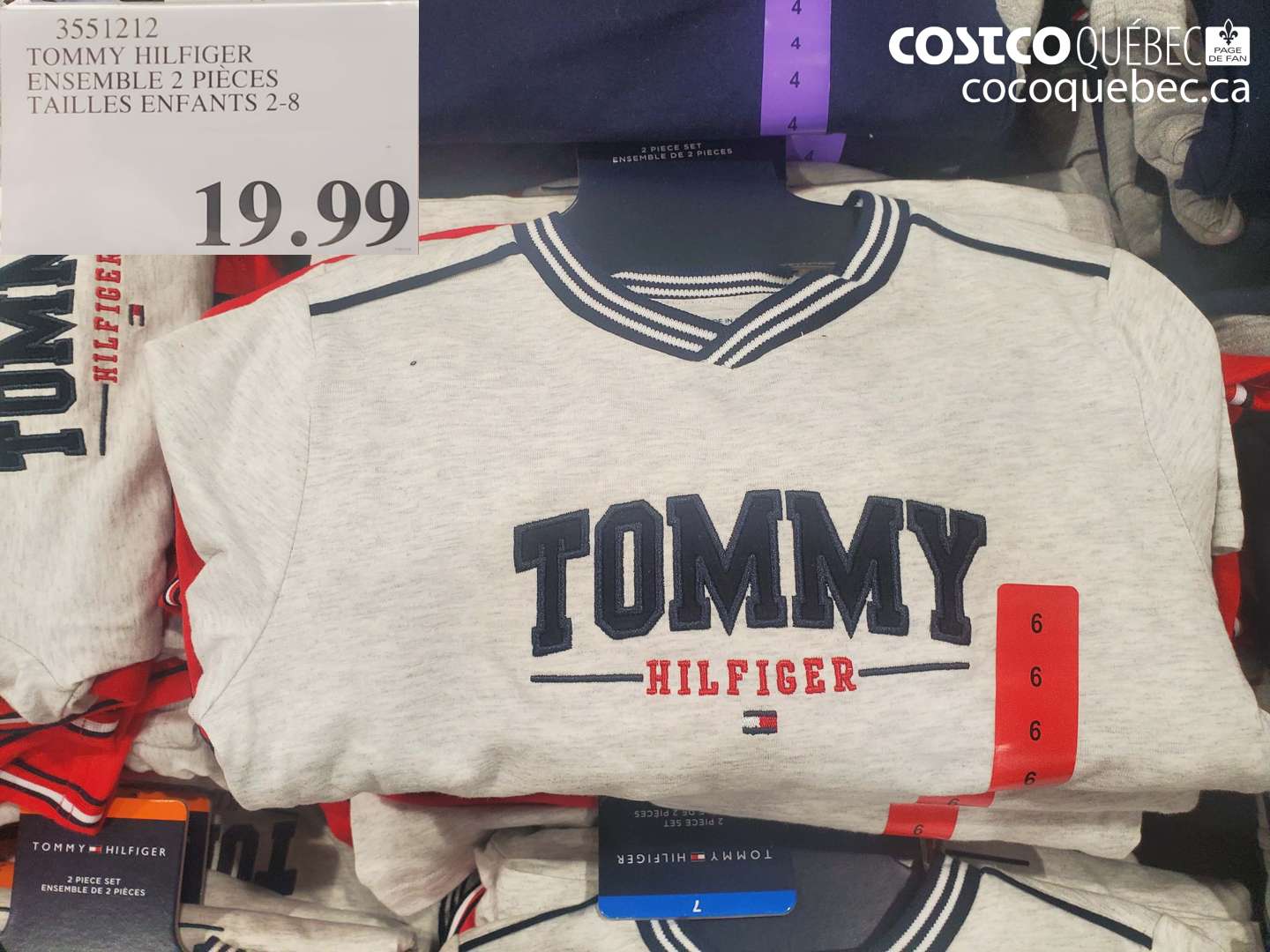 3551212 TOMMY HILFIGER ENSEMBLE 2 PIECES TAILLES ENFANTS 2-8 $19.99