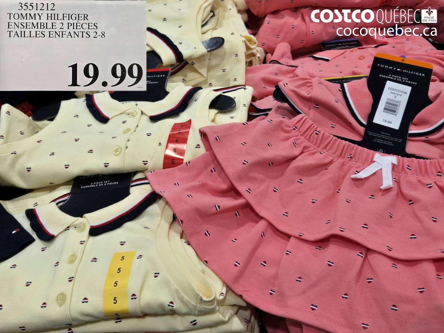 3551212 TOMMY HILFIGER ENSEMBLE 2 PIECES TAILLES ENFANTS 2-8 $19.99