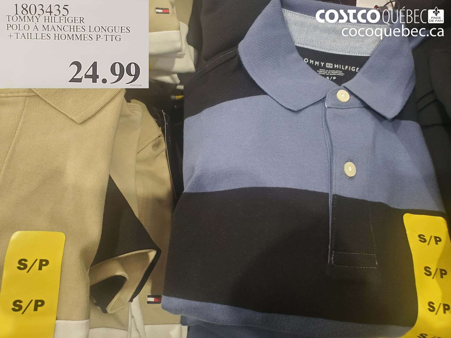 1803435 TOMMY HILFIGER POLO A MANCHES LONGUES + TAILLES HOMMES P-TTG $24.99