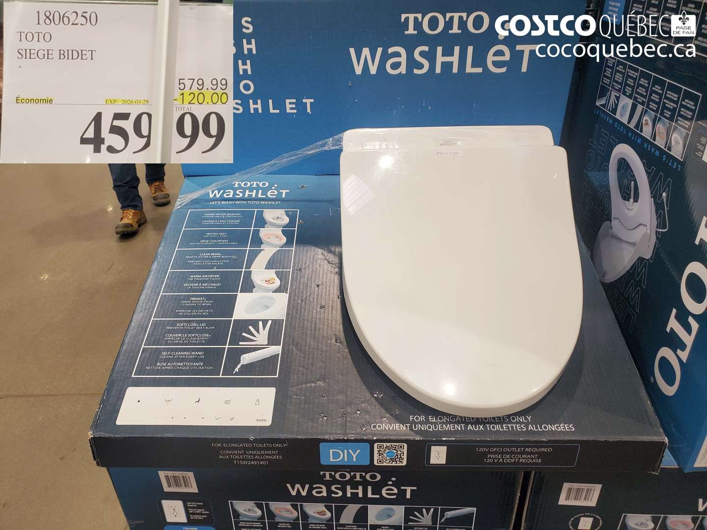 1806250 TOTO SIEGE BIDET ($120.00 INSTANT SAVINGS EXPIRES ON 2026-03-29) $459.99