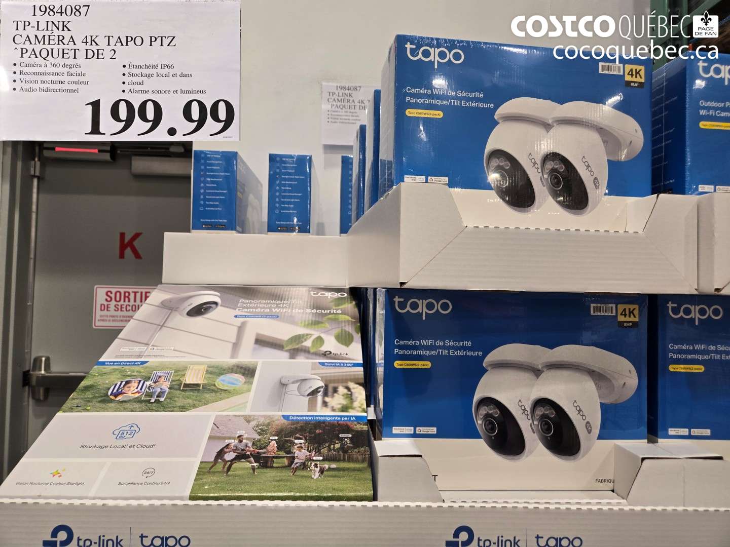 1984087 TP-LINK CAMÉRA 4K TAPO PTZ PAQUET DE 2 $199.99