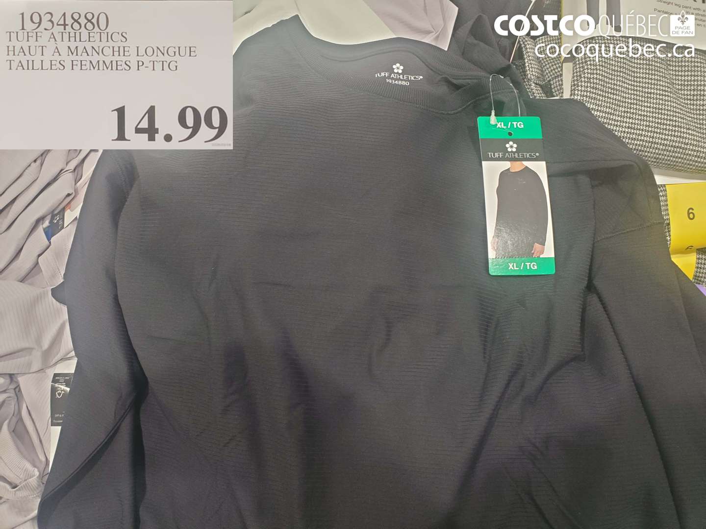 1934880 TUFF ATHLETICS HAUT A MANCHE LONGUE TAILLES FEMMES P-TTG $14.99