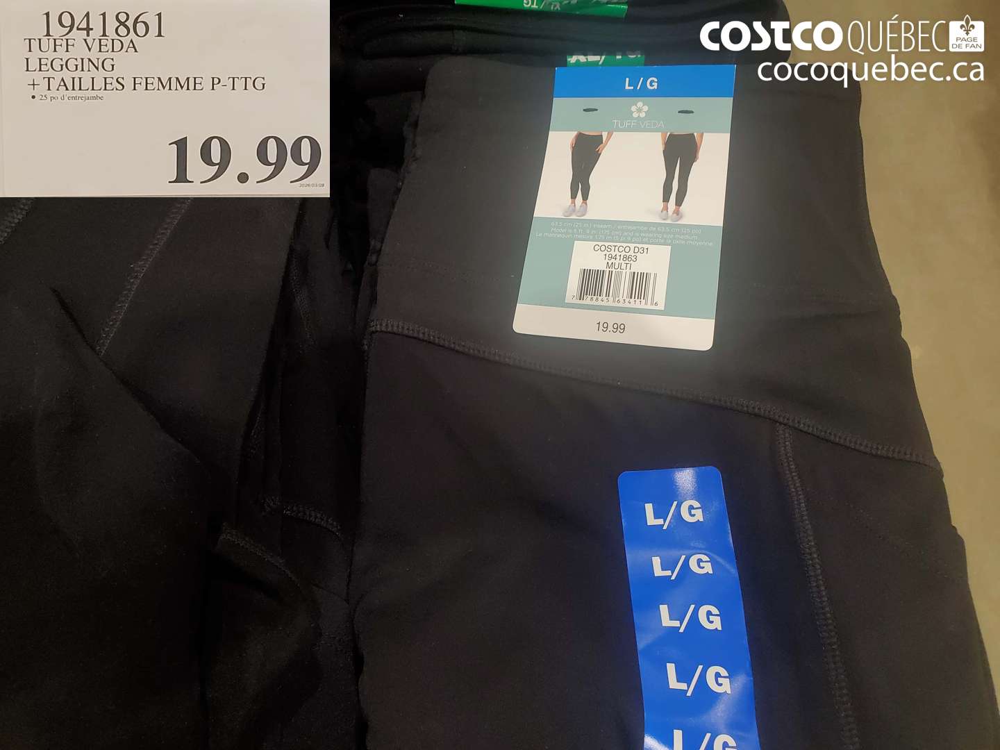 1941861 TUFF VEDA LEGGING + TAILLES FEMME P-PTG $19.99