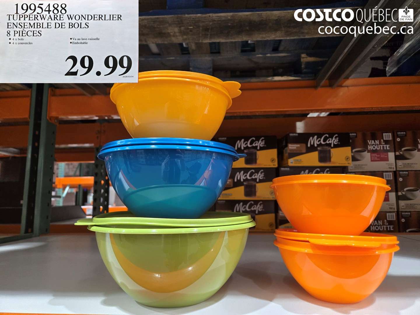 1955488 TUPPERWARE WONDERLIER ENSEMBLE DE BOLS 8 PIECES $29.99