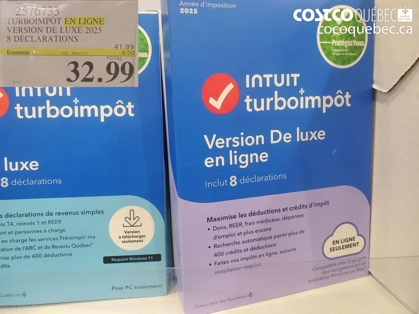 25767633 TURBOIMPOT EN LIGNE VERSION DE LUXE 2025 8 DECLARATIONS ($9.00 INSTANT SAVINGS EXPIRES ON 2026-03-15) $32.99