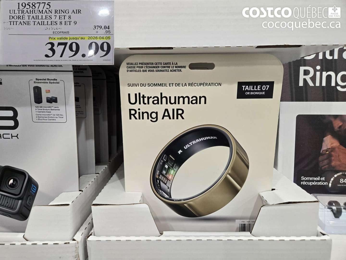 1958775 ULTRAHUMAN RING AIR DORÉ TAILLES 7 ET 8 TITANE TAILLES 8 ET 9 (EXPIRES ON 2026-04-05) $379.99