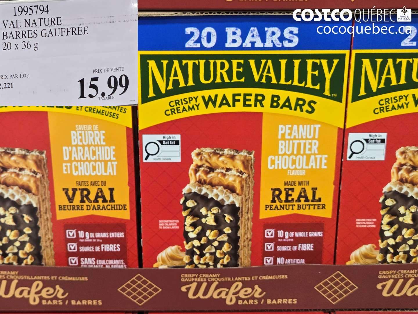 1995794 VAL NATURE BARRES GAUFRÉE $15.99