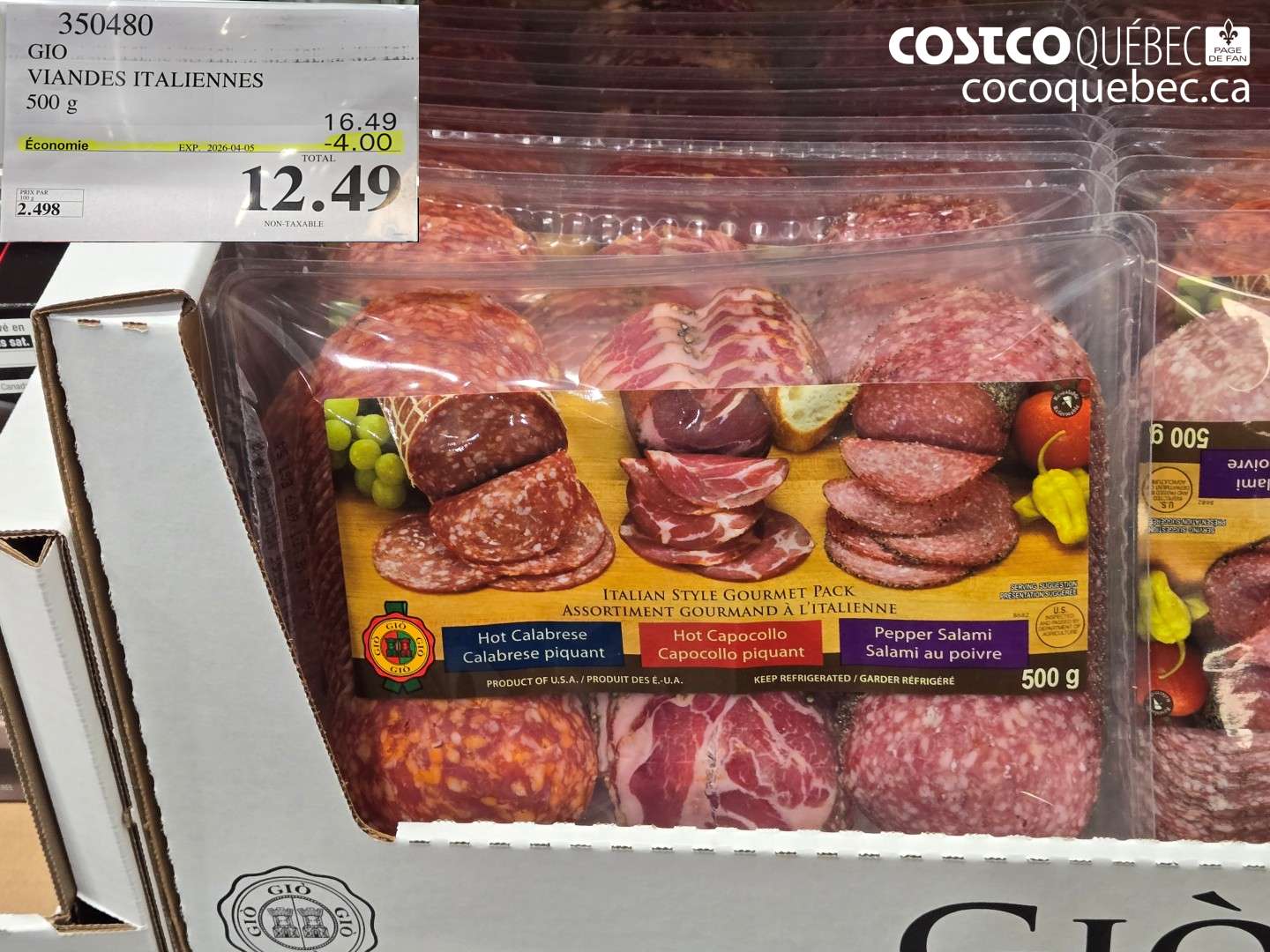 350480 VIANDES ITALIENNES 500 G ($4.00 INSTANT SAVINGS EXPIRES ON 2026-04-05) $12.49