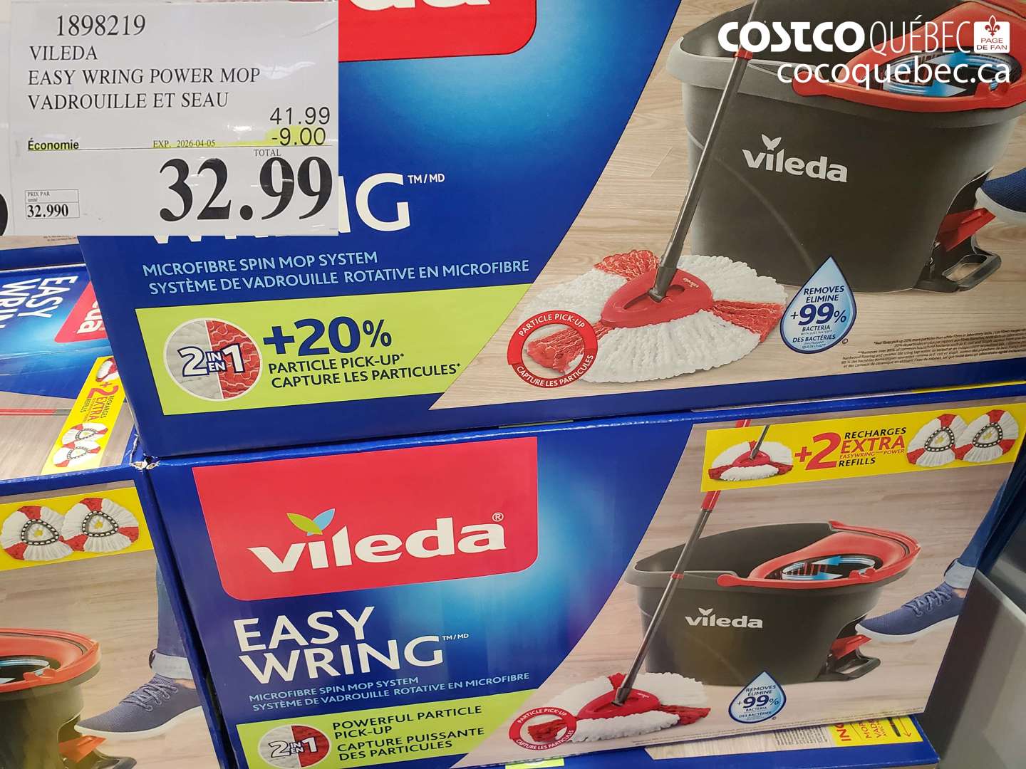 1898219 VILEDA EASY WRING POWER MOP VADROUILLE ET SEAU ($9.00 INSTANT SAVINGS EXPIRES ON 2026-04-05) $32.99